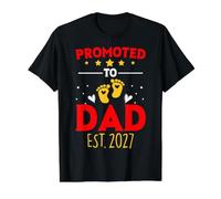 Vintage Promoted to Daddy 2027 Dad Pregnancy Announcement Value Graphic T-Shirt, Men, Black, L