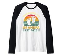 Vintage Promoted to Grandpa 2026 First Time Grandpa 2026 Raglan Baseball Tee