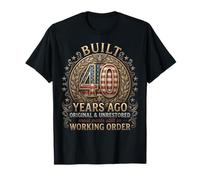 Vintage Proud 40th Birthday Built 40 Years Ago USA Flag T-Shirt