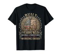 Vintage Proud 45th Birthday Built 45 Years Ago USA Flag T-Shirt