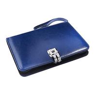 Vintage PU Leather Password Notebook,Retro Secret Diary with Lock,Journal Code Lockable Book,Creative Business School A5 Planner Organizer Office 1Pcs(Blue)