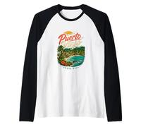 Vintage Puerto Viejo Costa Rica Travel Landmark Gift Raglan Baseball Tee