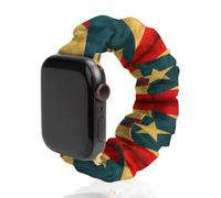 Vintage PuertoPR Flag Scrunchies Watch Band Compatible with IWatch Stretchy Elastic Replacement Strap 42mm/44mm