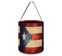Vintage PuertoRico1 Flag Novelty Easter Basket Bucket Bag for Easter Egg Hunts Party Favor Decor