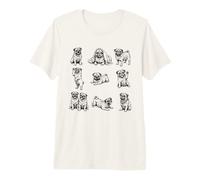 Vintage Pug Blue Fine Line Premium T-Shirt