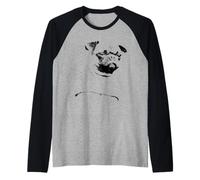 Vintage Pug Raglan Baseball Tee