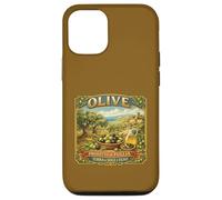 Vintage Puglia Olive Crate Label Mediterranean Sea Souvenir Case for iPhone 12/12 Pro