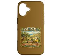 Vintage Puglia Olive Crate Label Mediterranean Sea Souvenir Case for iPhone 16