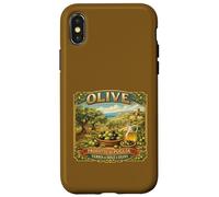 Vintage Puglia Olive Crate Label Mediterranean Sea Souvenir Case for iPhone X/XS