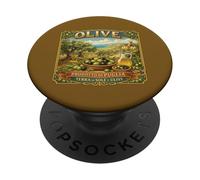 Vintage Puglia Olive Crate Label Mediterranean Sea Souvenir PopSockets Adhesive PopGrip