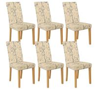 Vintage Pumpkin Chair Covers for Dining Chairs, Stretch & Washable Spandex Seat Protectors, Elegant Decorative Slipcovers for Living Room Kitchen 6PCS