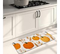 Vintage Pumpkin Kitchen Mats for Floor, Rustic Autumn Soft Mats, Cushioned Comfort Washable Non Slip Decor Rugs for Kitchen Sinks Laundry Room Bathroom 16x47 Inch