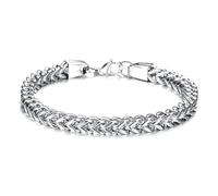 Vintage Punk Mens Silver Stainless Steel Adjustable Curb Link Chain Bracelets Heavy Wristband Bangle Bracelet Jewelry Stylish