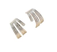 Vintage Punk Multi Layer C-Shape Earrings for Women Exaggerated Pleated Striped Stud Earrings Goth Jewelry Accessories