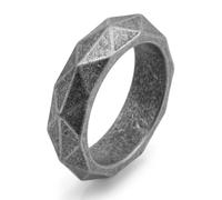 Vintage Punk Titanium Steel Geometric Cut Ring - Unisex Rock Hip hop Industrial Gothic Jewelry Gift