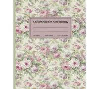 Vintage Purple Floral Composition Notebook - Aesthetic Wide Ruled Journal for Writing, Planning and Note-Taking, Perfect for School and Work | 7.5 x 9.25 in 110 Pages
