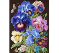 Vintage Purple Flower 90 Piece Jigsaw Puzzles for Adults, Fun jigsaw puzzles 90 pieces, Challenging Puzzle Perfect for Game Nights, Finished Puzzle Size is 25x20cm