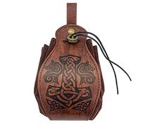 Vintage Purse PU Leather Pouch Bag Drawstring Pouch Bag Small Medieval Pouch Bag Coin Purse Belt Pouch Bag Coin Bag Jewelry Storage Bag Money Coin Holder Gift Bag for Men Women Unisex