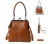 Vintage Purses - Adjustable PU Leather Retro British Style Holder, Kiss Lock A, Outdoor, Travel, Work, Commuting, Girls, Women, Phone, a, Small Handbag, Classic Purse, Vintage Style A, Brown, Se