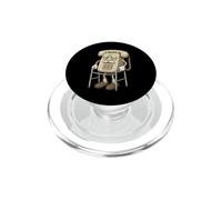 Vintage Push Button Telephone Elder Character Retro Calling PopSockets PopGrip for MagSafe