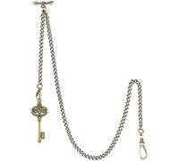 Vintage Quartz Pocket Watch Pocket Watch Albert Chain Pocket Watch and Chain, T-bar Chain with Compass Pendant, Curb Link Chain 2 Hook Antique Fob T Bar for Menu2026 (Color : 6.7 Bronze)