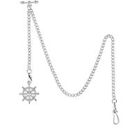 Vintage Quartz Pocket Watch Pocket Watch Albert Chain Pocket Watch and Chain, T-bar Chain with Compass Pendant, Curb Link Chain 2 Hook Antique Fob T Bar for Menu2026 (Color : 6.2 Silver)