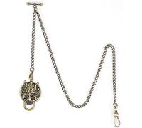 Vintage Quartz Pocket Watch Pocket Watch Albert Chain Pocket Watch and Chain, T-bar Chain with Compass Pendant, Curb Link Chain 2 Hook Antique Fob T Bar for Menu2026 (Color : 6.1 Bronze)