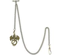 Vintage Quartz Pocket Watch Pocket Watch Albert Chain Pocket Watch and Chain, T-bar Chain with Compass Pendant, Curb Link Chain 2 Hook Antique Fob T Bar for Menu2026 (Color : 6.8 Bronze)