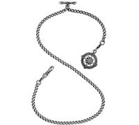 Vintage Quartz Pocket Watch Pocket Watch Albert Chain Pocket Watch and Chain, T-bar Chain with Compass Pendant, Curb Link Chain 2 Hook Antique Fob T Bar for Menu2026 (Color : 4.black)