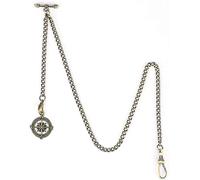 Vintage Quartz Pocket Watch Pocket Watch Albert Chain Pocket Watch and Chain, T-bar Chain with Compass Pendant, Curb Link Chain 2 Hook Antique Fob T Bar for Menu2026 (Color : 2.bronze)