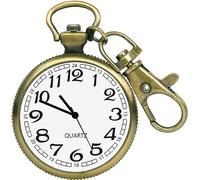 Vintage Quartz Pocket Watch Pocket Watch Minimalist Ultra Thin Open Face with Key Buckle Unisex Portable Unisex Pocket Watch (Color : E Gold)