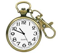 Vintage Quartz Pocket Watch Pocket Watch Minimalist Ultra Thin Open Face with Key Buckle Unisex Portable Unisex Pocket Watch (Color : E gold)