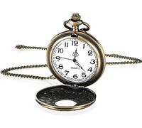 Vintage Quartz Pocket Watch Pocket Watch with Chain, Classic Fob Pocket Watch Steampunk Accessories for Men Women Birthday Anniversary Day Christmas