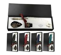 Vintage Quill Pen Set - Classic Writing Tool Kit, Pen, Decorative Desk Instrument, Note Taking Accessory | Artistic Quill Writing Gift For Writers Artists Students Collectors