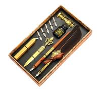 Vintage Quill Pen Set, Writing Kit, Dip Pen with Ink, Sealing Wax Stamp Tool, Envelope Accessory, Drawing Supply, Signature Gift