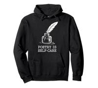 Vintage Quill Poetry is Self-Care Aesthetic Pullover Hoodie