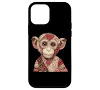 Vintage Quilted Monkey With Red Heart Love Case for iPhone 12 mini