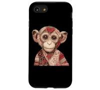 Vintage Quilted Monkey With Red Heart Love Case for iPhone SE (2020) / 7/8