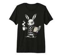 Vintage Rabbit Coffee Lover Morning Contemplation Art Premium T-Shirt