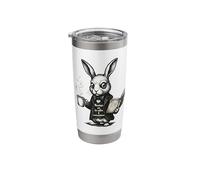 Vintage Rabbit Coffee Lover Morning Contemplation Art Stainless Steel Insulated Tumbler