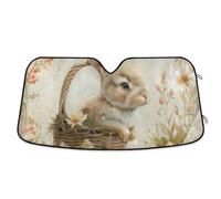 Vintage Rabbit Flower Car Windshield Sun Shade UV Sun and Heat Reflector Protect Your Car 55×27.6 inch