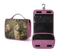 Vintage Rabbit Travel Toiletry Bag for Women,Hanging Makeup Organizer with Hook for Shampoo