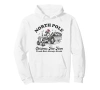 Vintage Raccoon Christmas Tree Farm Funny Christmas Pullover Hoodie