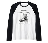 Vintage Raccoon Sometimes You are Not Alone There are Bugs Raglan Baseball Tee