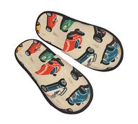 Vintage Race Car Slippers for Women Men Speed Sport Car Non-Slip House Slippers Indoor Comfy Fuzzy Footwear Memory Foam Bedroom Travel Shoes L