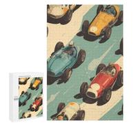 Vintage Race Car Wooden Jigsaw Puzzles for Adults