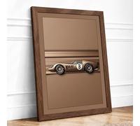 Vintage Racing Machine Retro Framed Wall Art Print A3 (42×29.7cm) Walnut, Wall Decor for Living Room, Bedroom, Office & Home, Ready to Hang, Art Gift