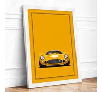 Vintage Racing Profile Retro Framed Wall Art Print A2 (59.4×42cm) White, Wall Decor for Living Room, Bedroom, Office & Home, Ready to Hang, Art Gift