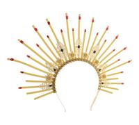 Vintage Radiant Crown Headband Golden Metal Rhinestone Hair Band