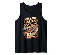 Vintage Rails Run Through me Steam Locomotive Tank Top